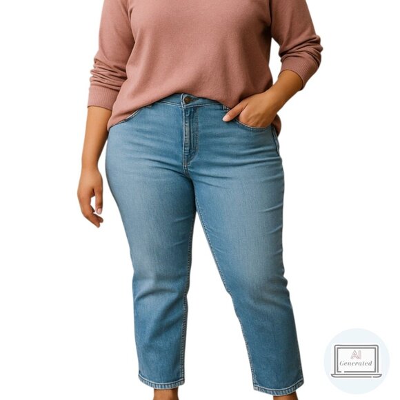 Eileen Fisher Womens Jeans Stretch Organic Cotton Denim Skinny Plus Size 24W - Picture 1 of 13